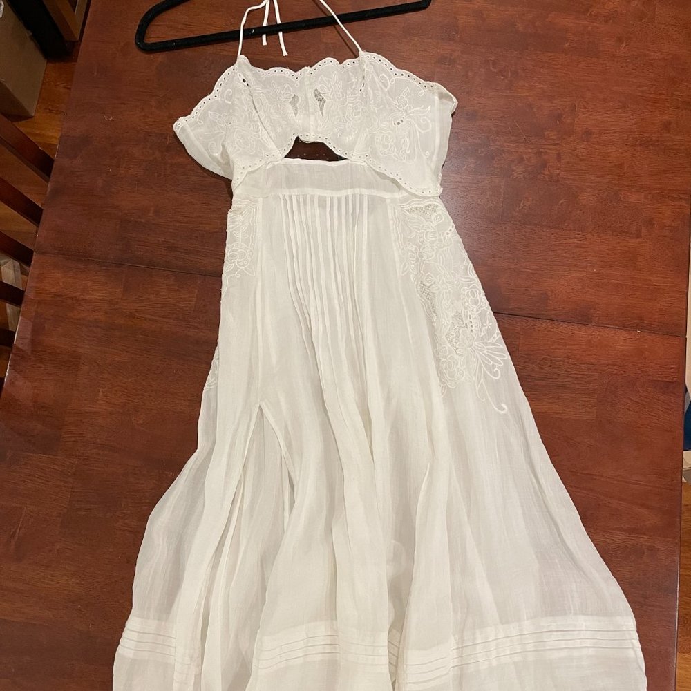 NWT Reiss Nellie Embroidered Front Halterneck Midi Dress - Picture 4 of 7